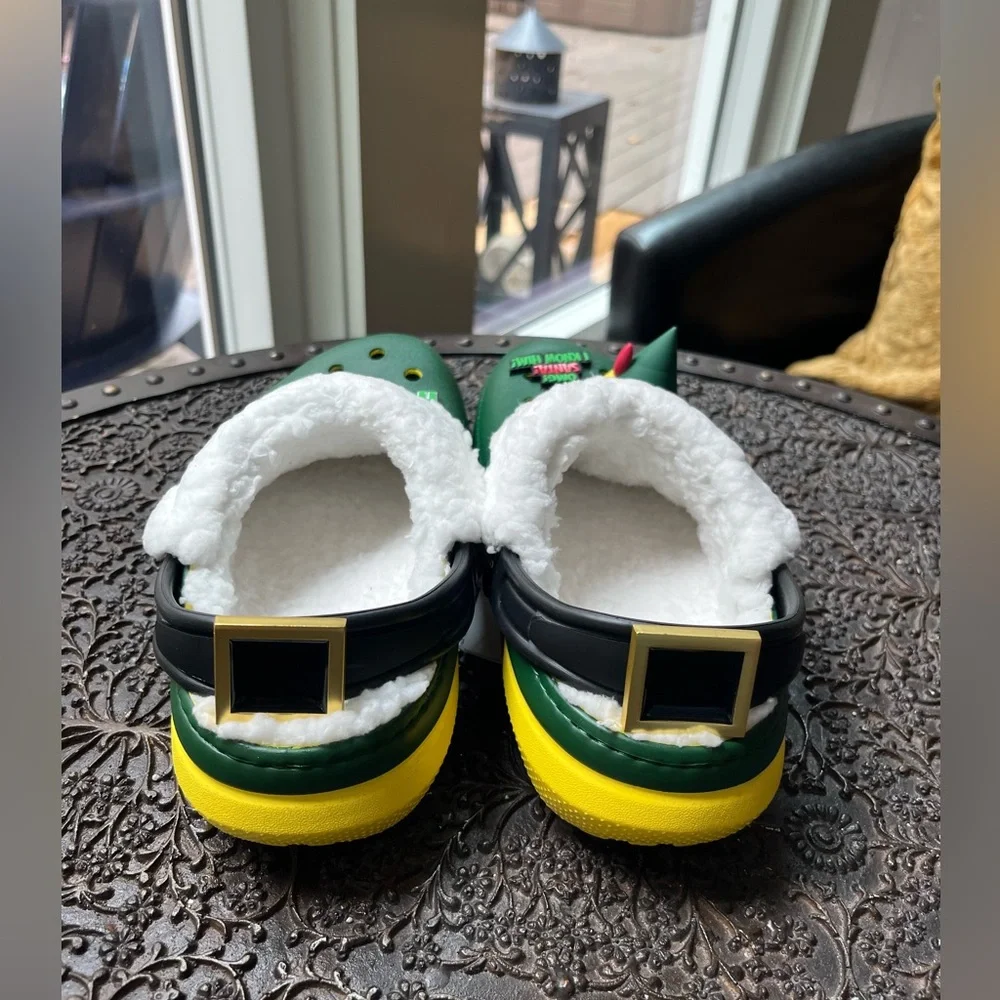 CROCS KIDS CLASSIC ELF CLOGS IN LEMON GREEN J 3 - Picture 10 of 11